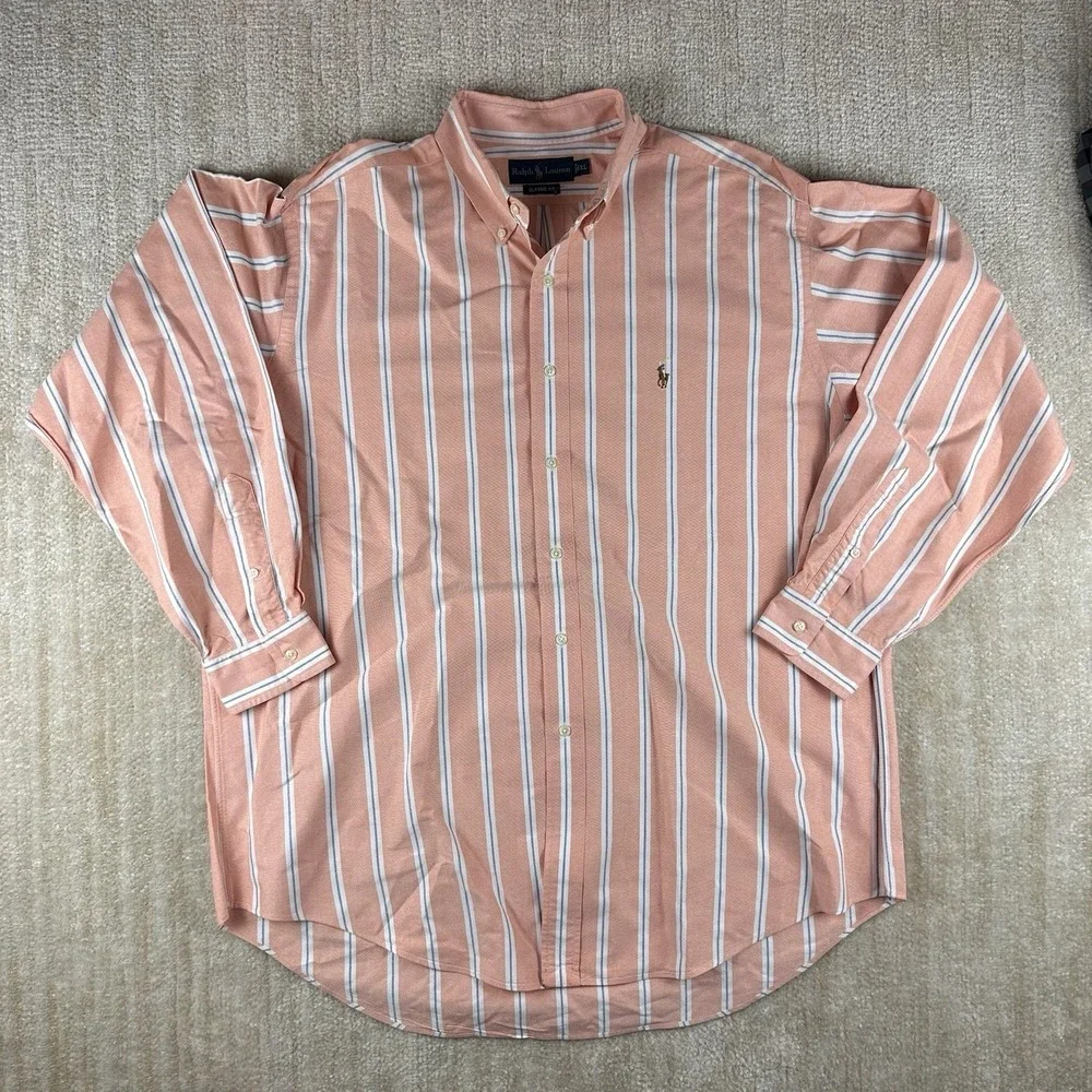 VTG Polo Ralph‎ Lauren Regent Classic Fit Striped L/S Shirt Men's XL